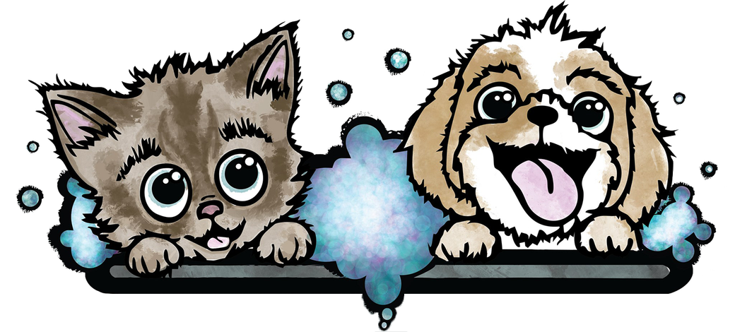 A cat and a dog are sitting next to each other in a bathtub.