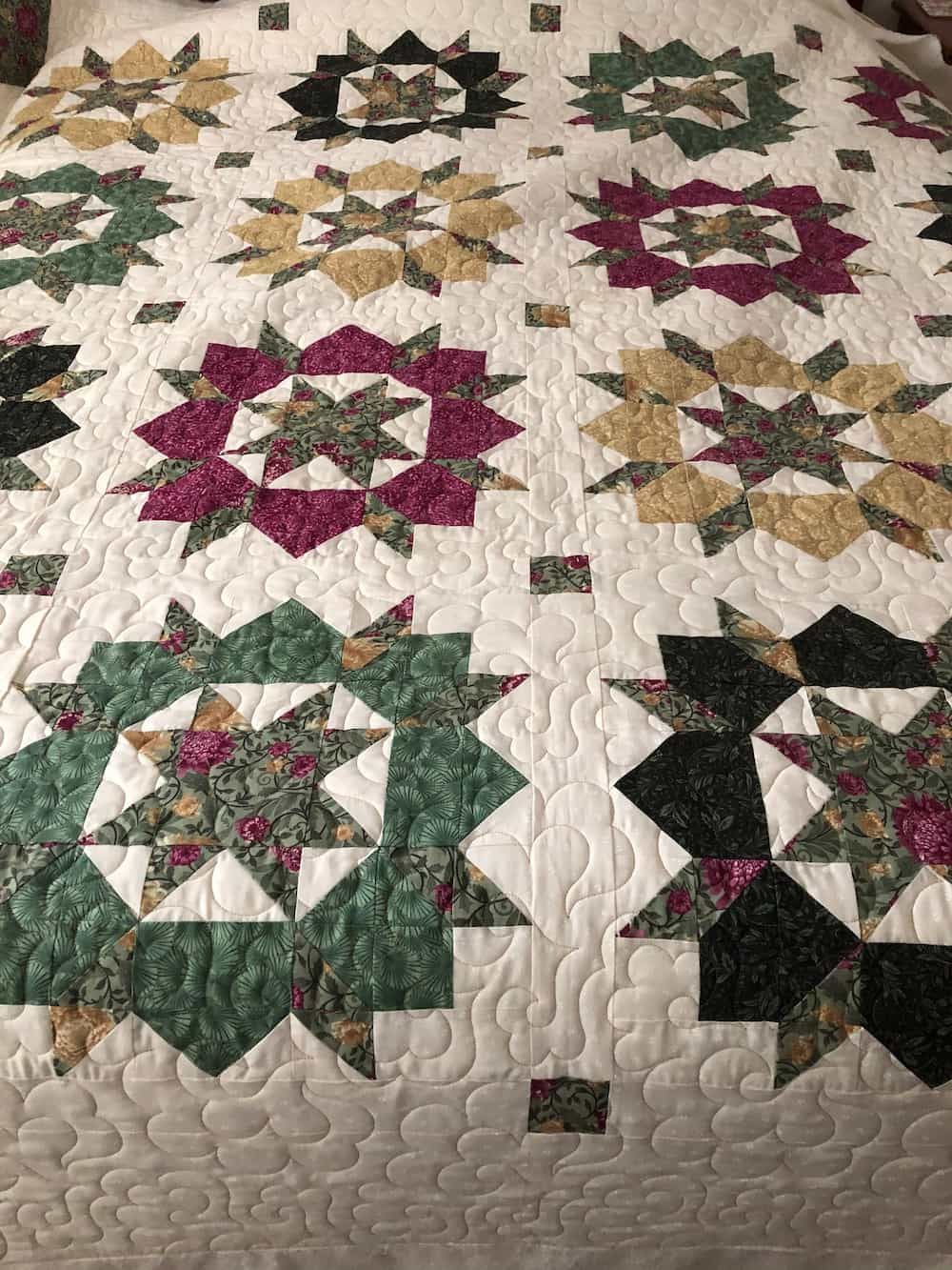 Quilt With Various Square Blocks of Color, Sewn Together — Morning Star Quilting in Bateau Bay, NSW