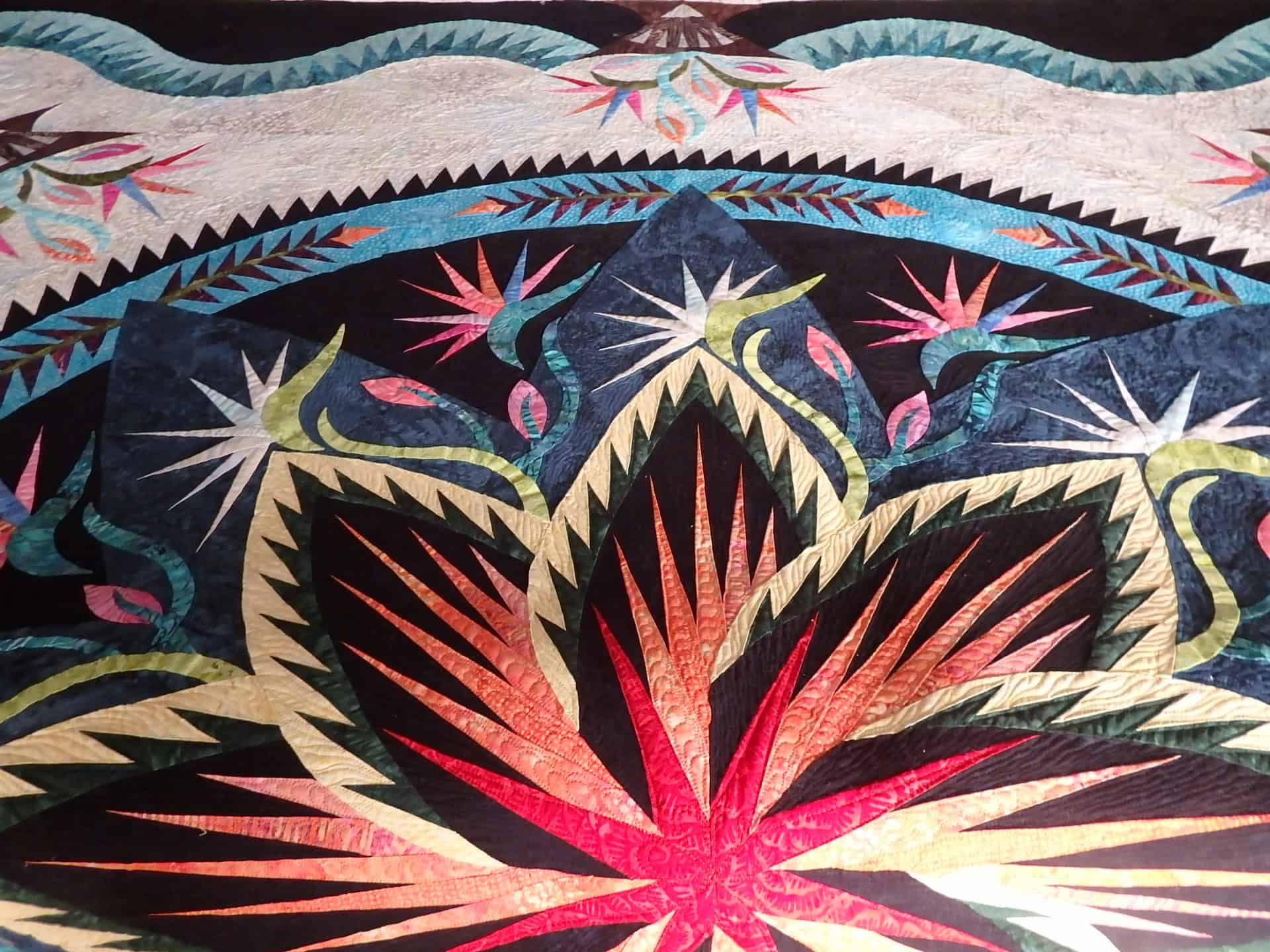 Colourful, Elaborate Textile Design With a Central Flower Motif — Morning Star Quilting in Bateau Bay, NSW