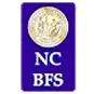 a blue sign with a coin on it that says nc bfs .