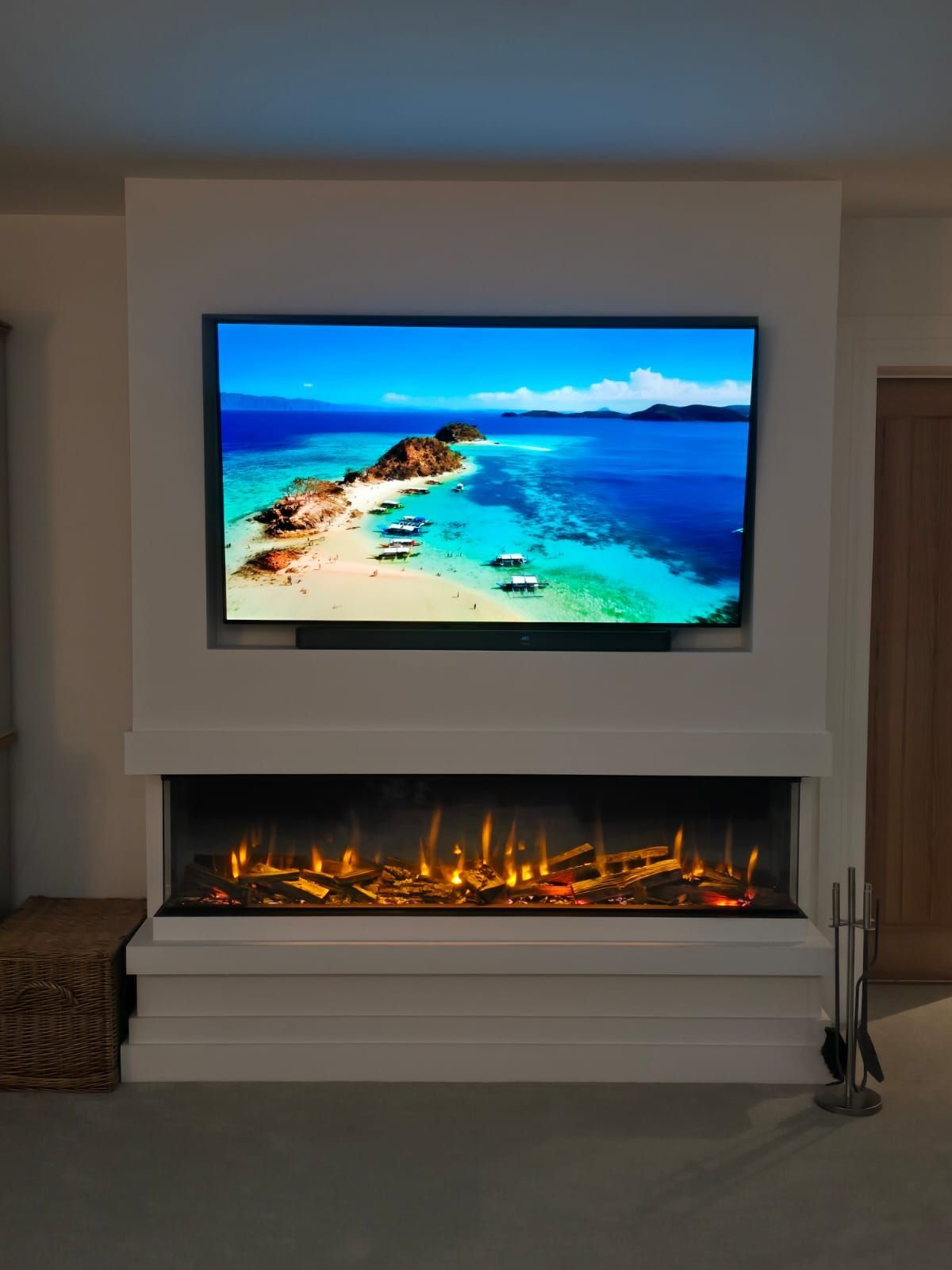 charlton and jenrick electric fire in a media wall