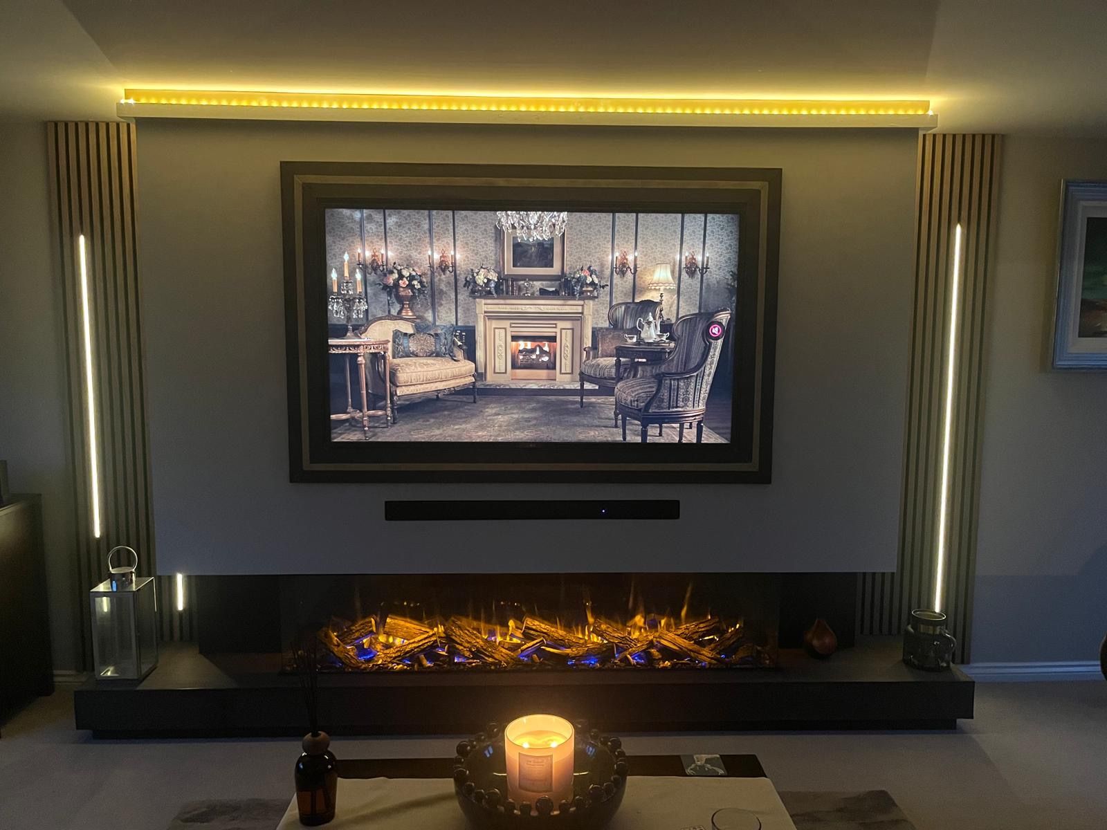 new forest electric fire in a media wall