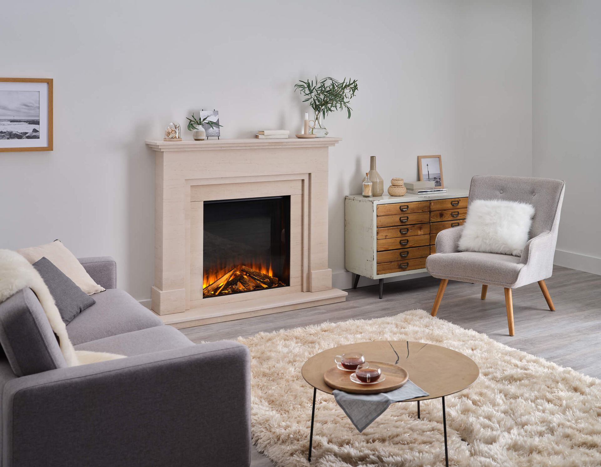 new forest 650sq shown in stone fireplace