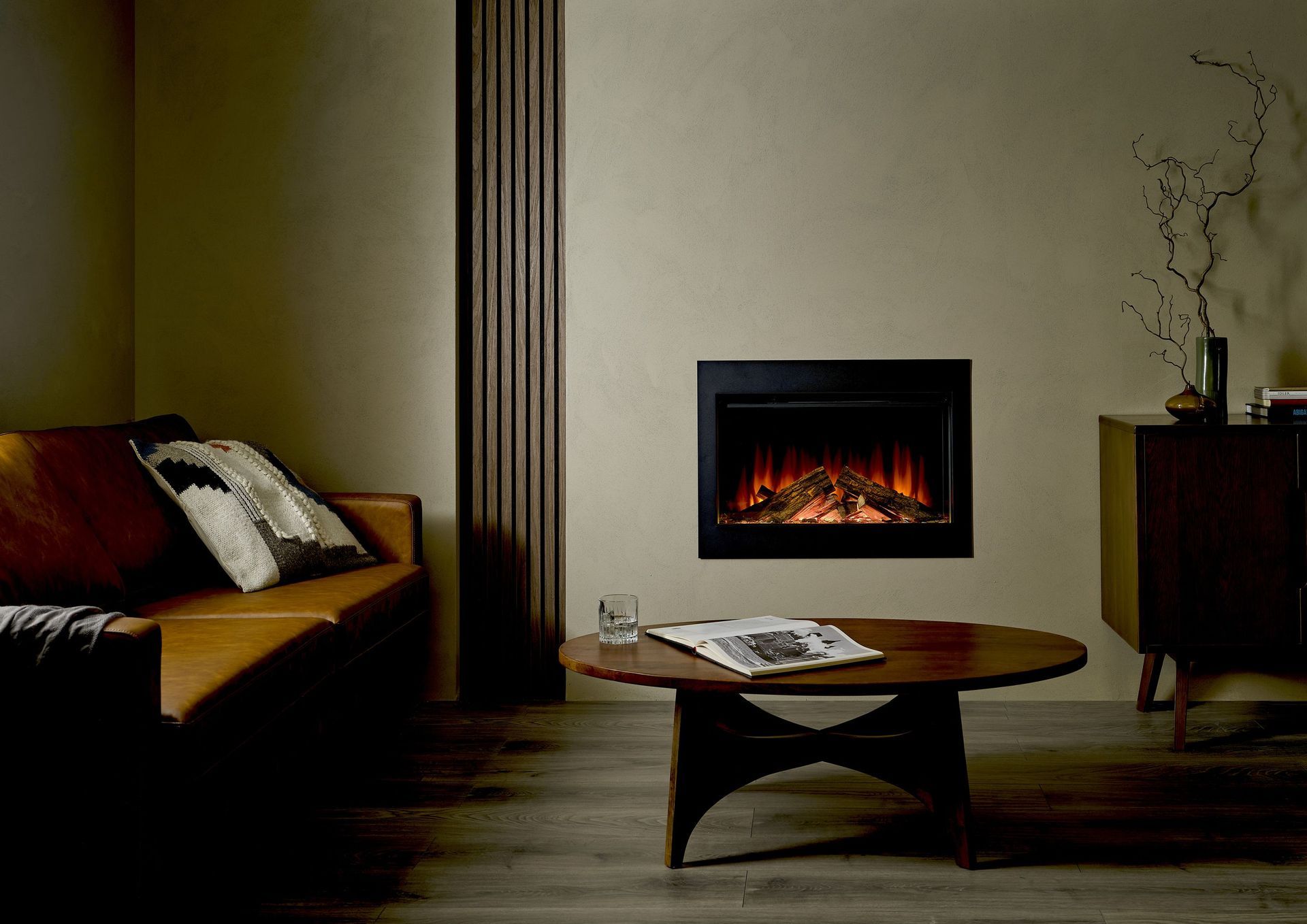 british fires new forest 1900 electri fire in dark coloured media wall
