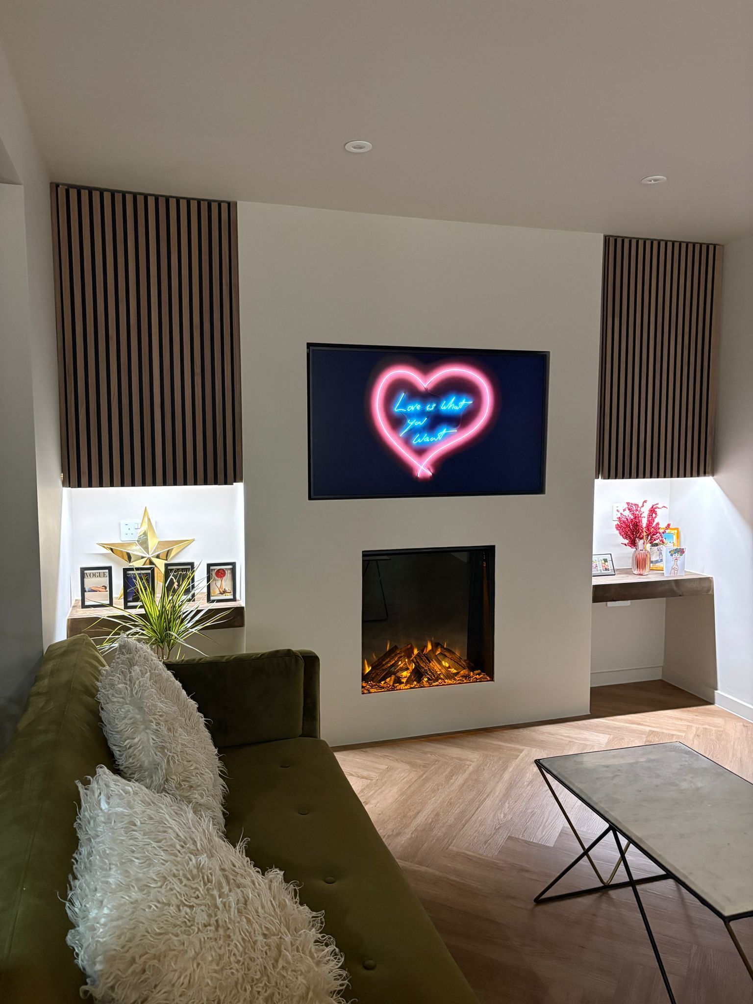 new forest 650sq fire in a modern fireplace