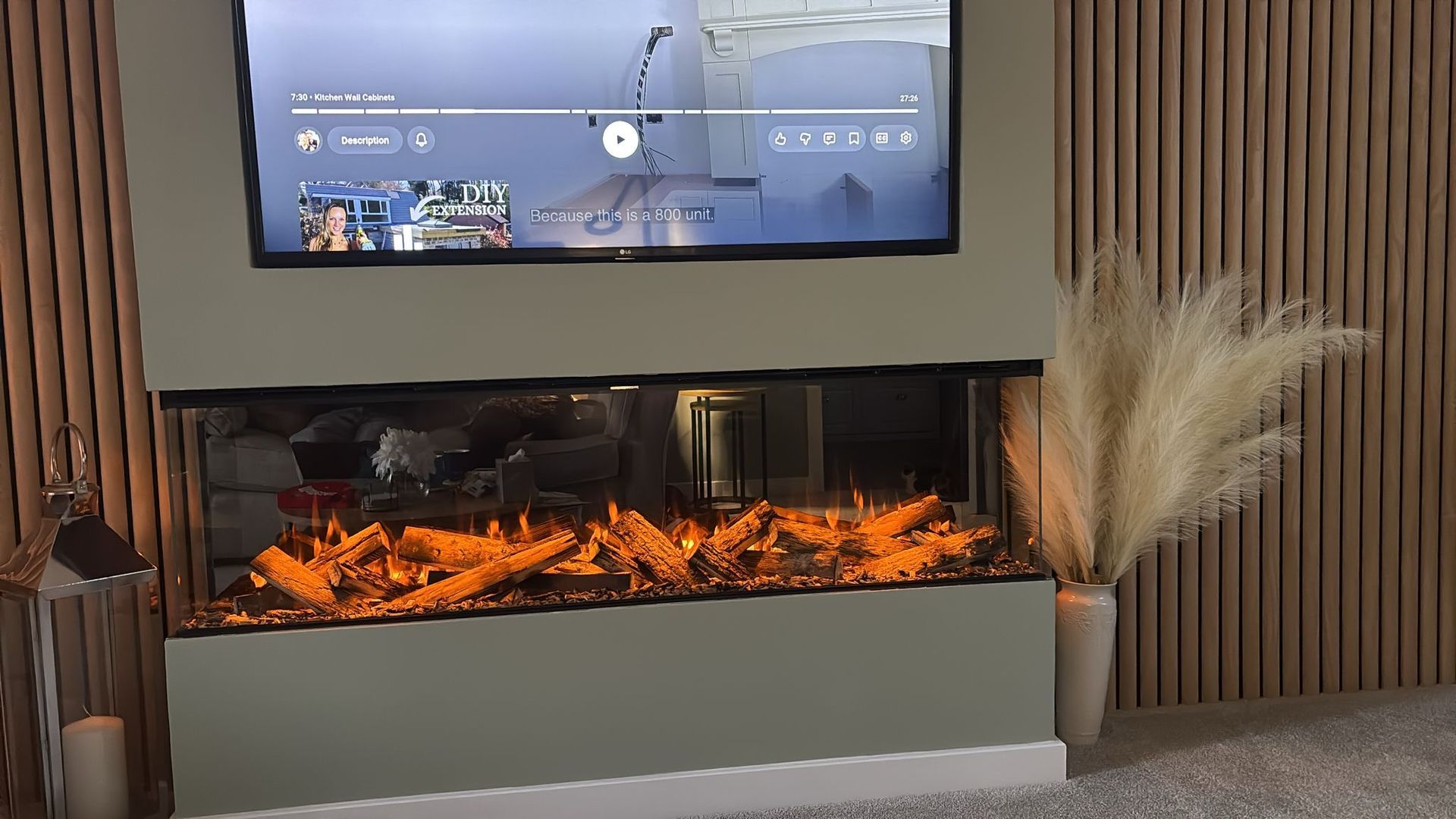 british fires electric fire undearth a 55 inch tv