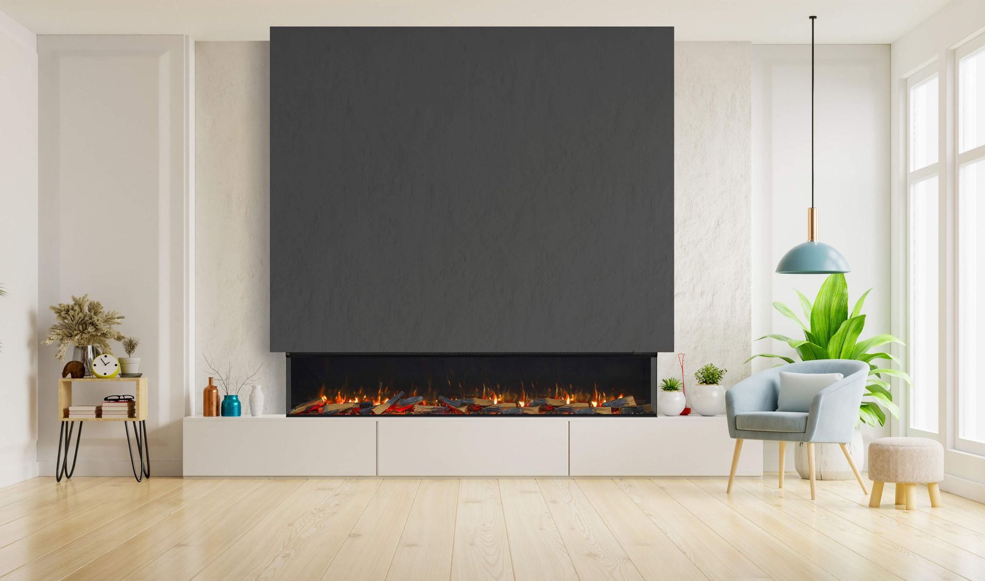 solus vs220 in large media wall chimney