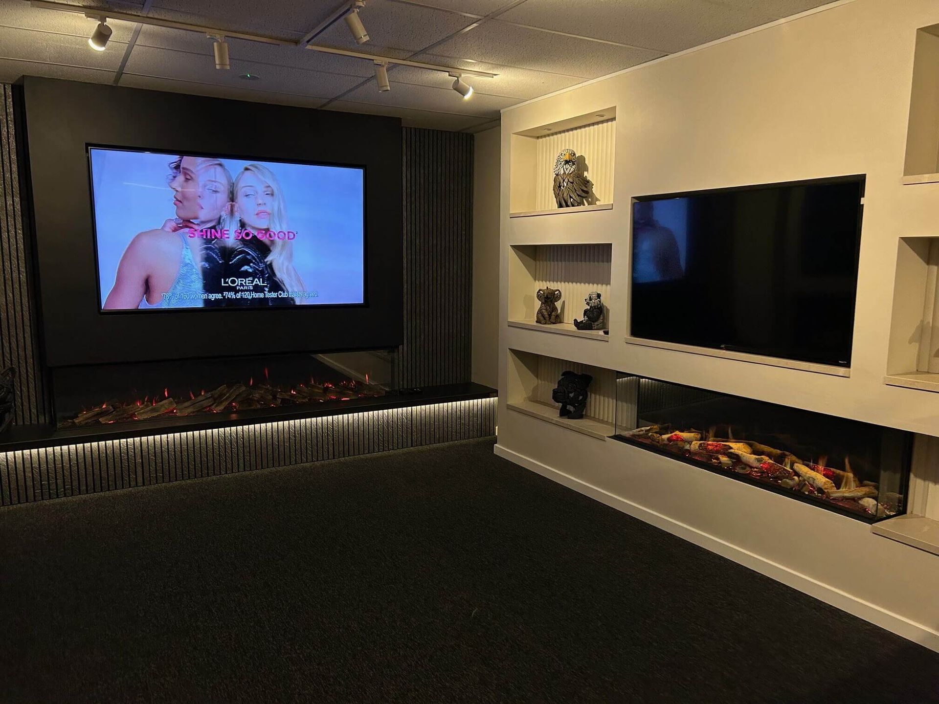 showroom at media wall fires alcester