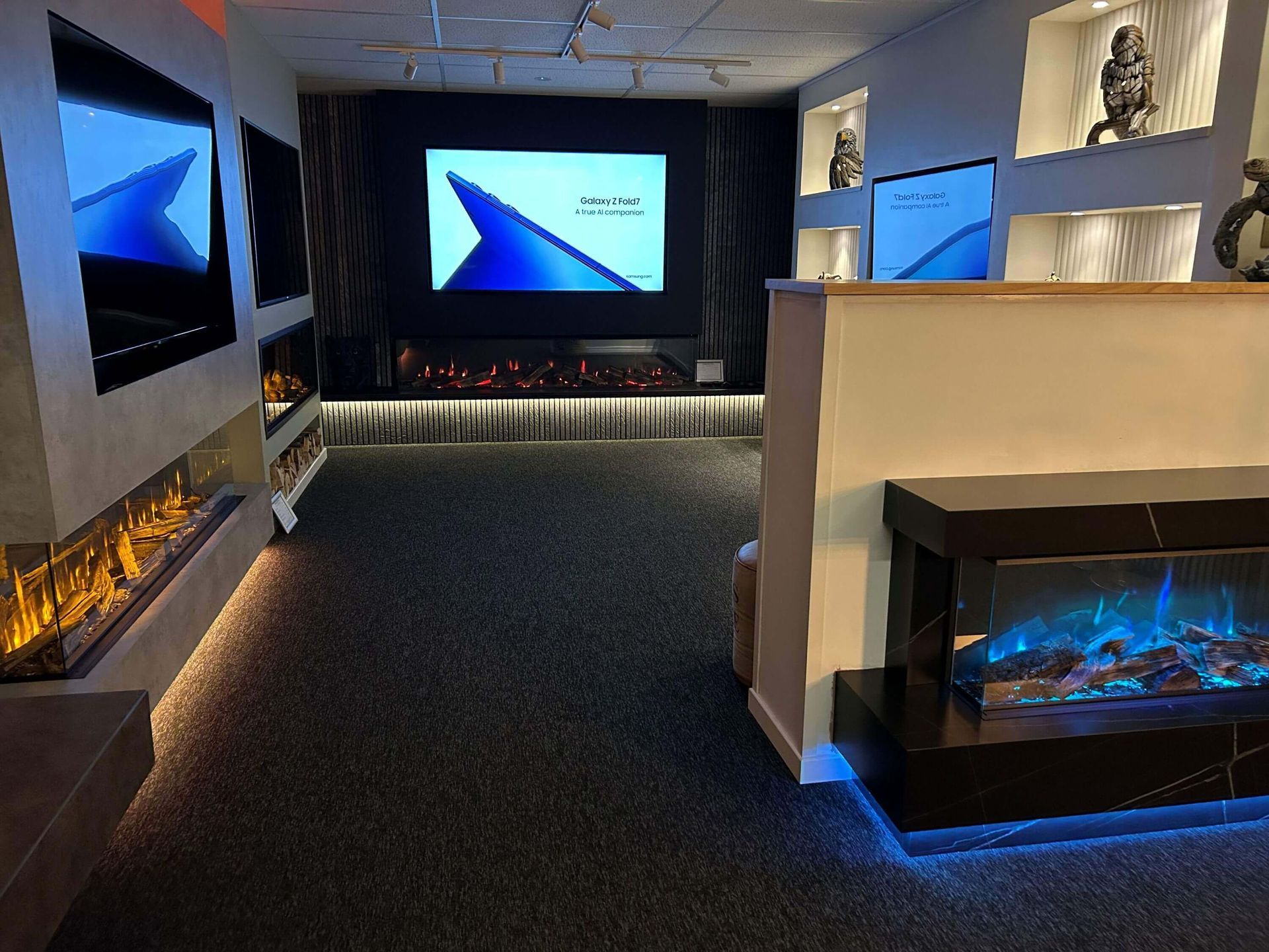 showroom of electric fires in alcester warwickshire