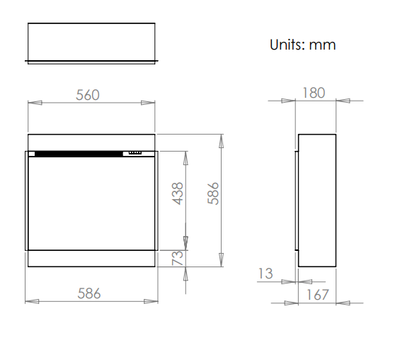 Charlton & Jenrick i560e slimline shown with a frame around it