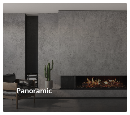 Vision Fires Solus iX18 panoramic install. media wall fires alcester
