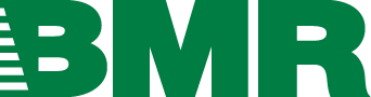 Le logo bmr est vert et blanc sur fond blanc.