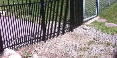 wrought iron fence with gate 