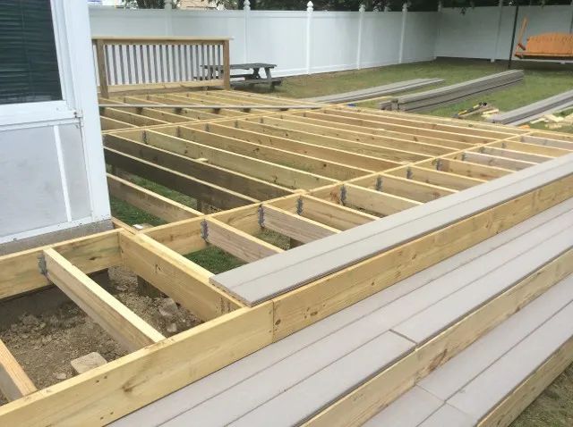 process of wood deck installation