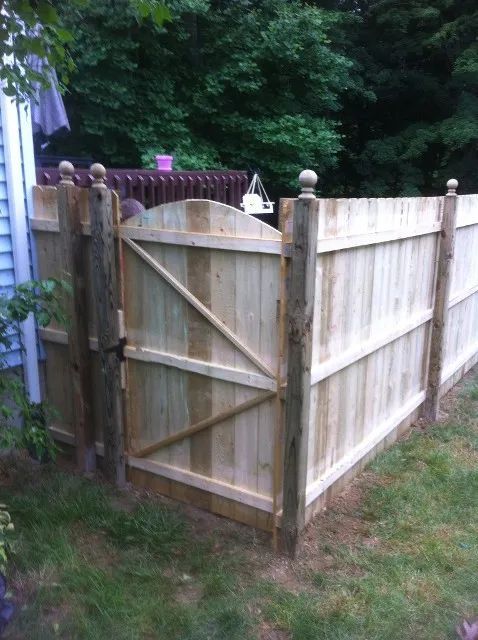 Wood fence with gate