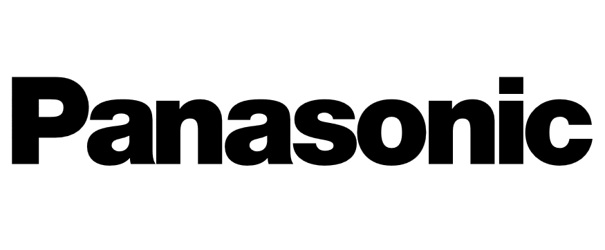 A black and white logo for panasonic on a white background.