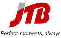 The jtb logo is red and says `` perfect moments , always ''.