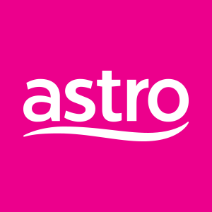 The astro logo is on a pink background