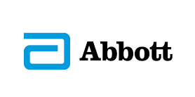 The abbott logo is blue and black on a white background.