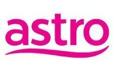 A pink and white logo for astro on a white background.
