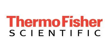 The thermo fisher scientific logo is red and black on a white background.