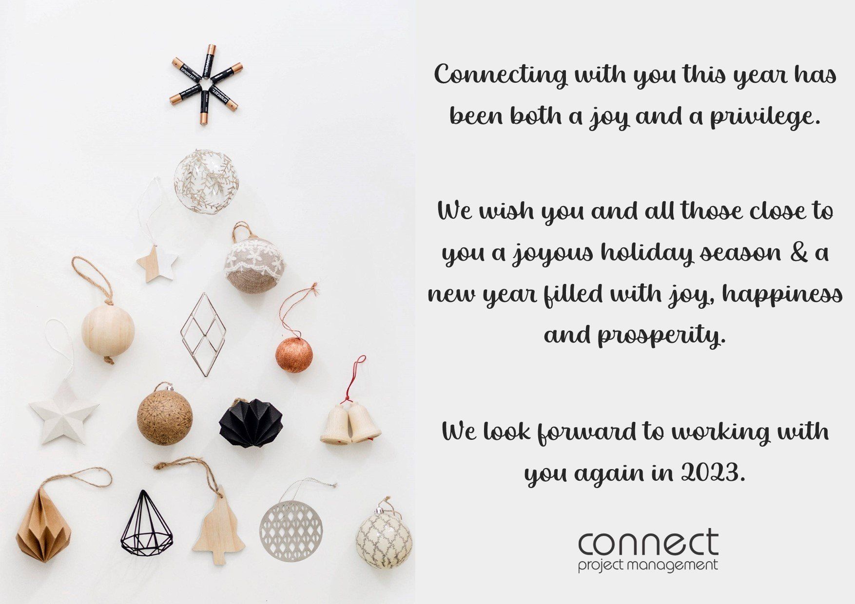 Sending gratitude and heartfelt thanks this festive season