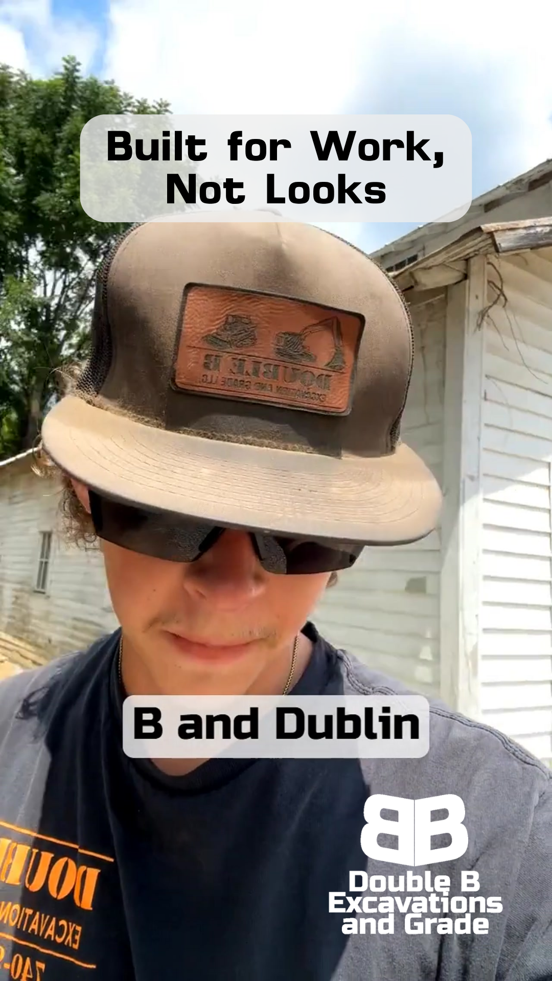 A man wearing a hat and sunglasses is talking about replacing it with pipe that actually works.