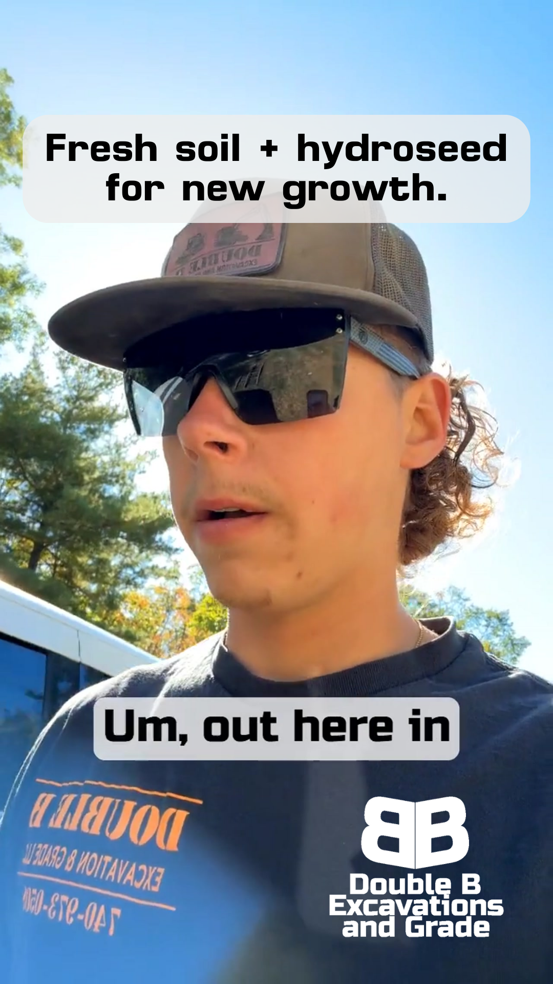 Man in sunglasses, hat, says