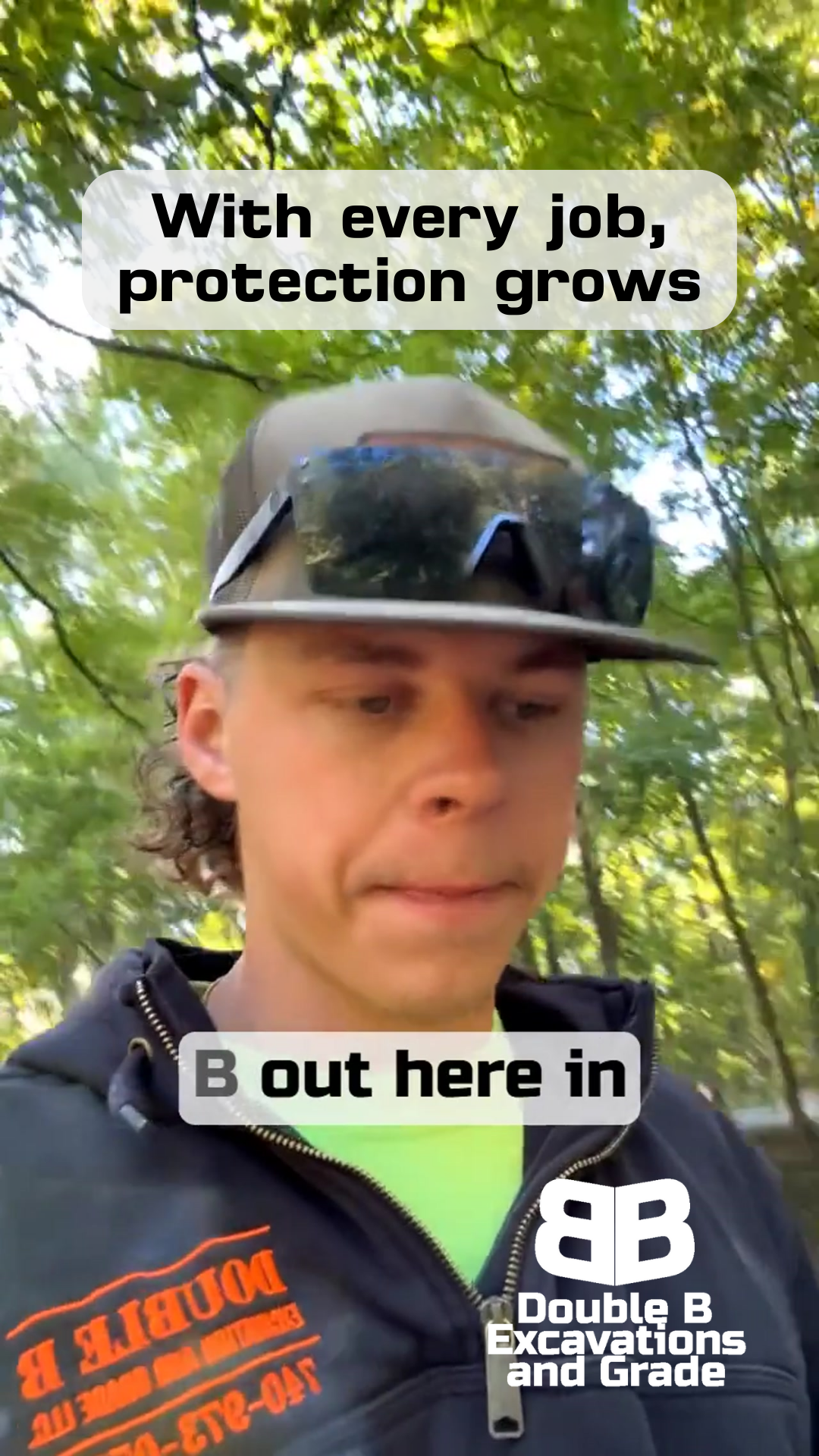 Man in cap and sunglasses promoting