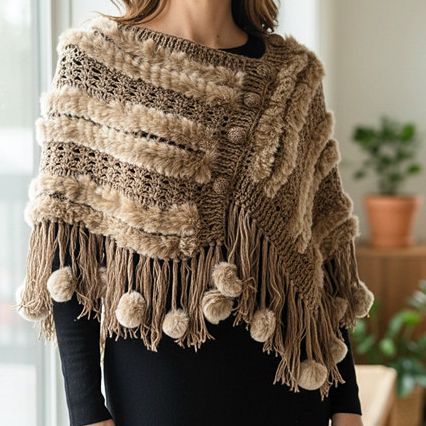 Shrug style knitted Shawl.