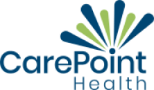 the logo for carepoint health is blue and green with a sunburst .