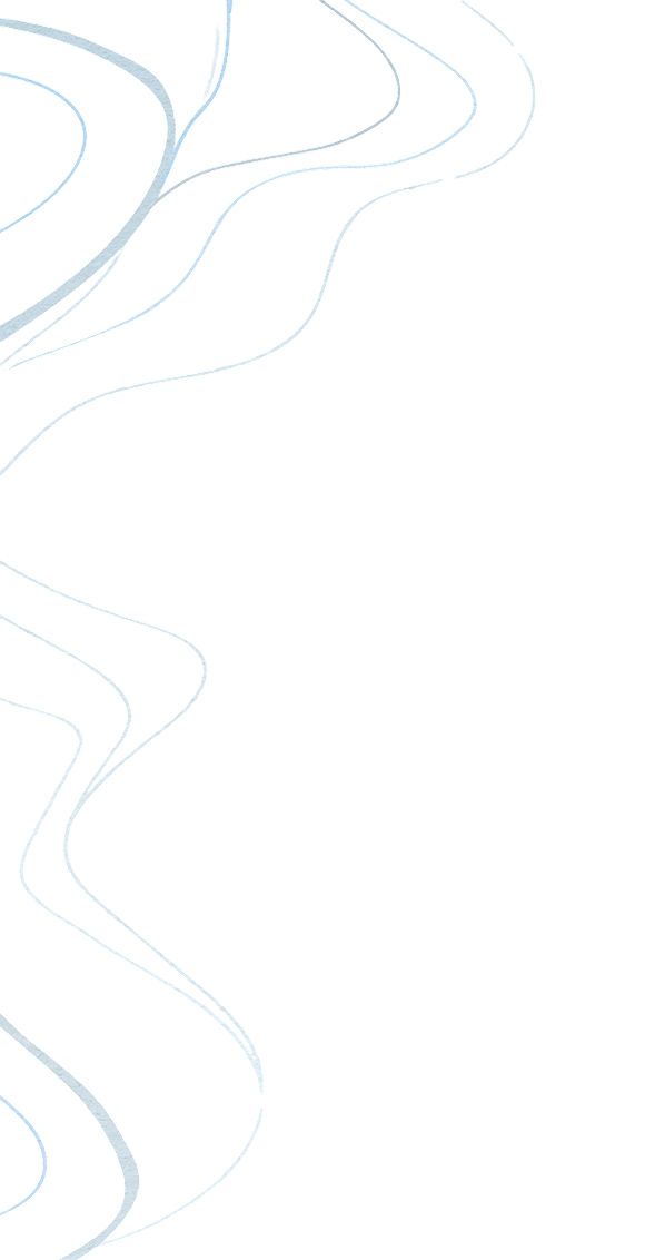 A light blue, abstract wavy line pattern against a white background.