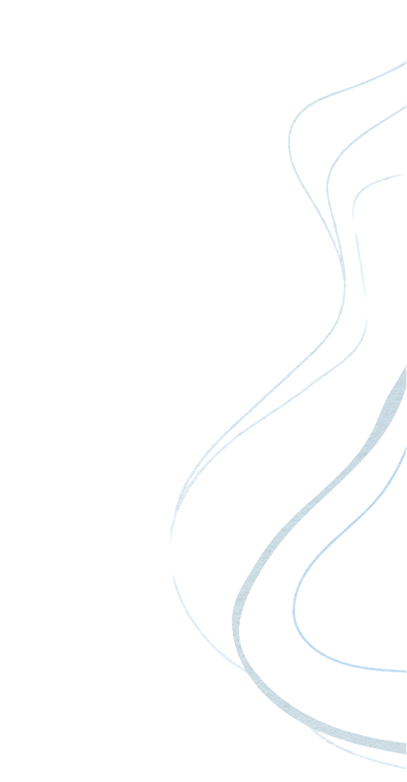 Abstract light blue flowing curves on a white background.