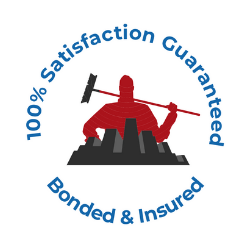 100% satisfaction guaranteed, bonded & insured badge