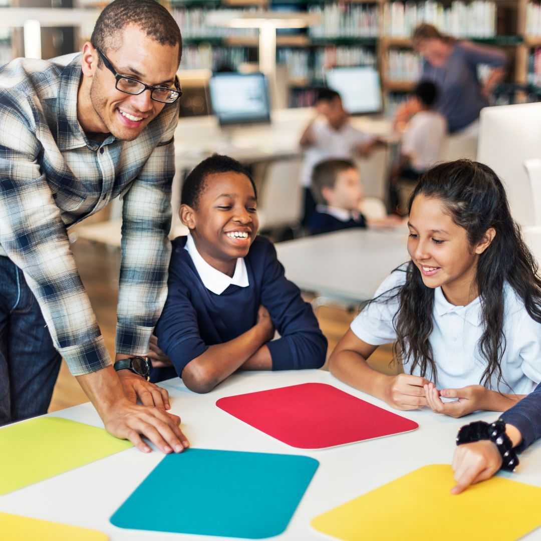 Teacher engaging with students in a classroom