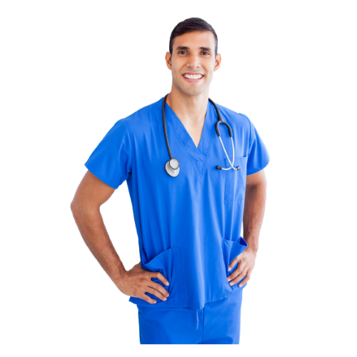 Smiling doctor for medical janitorial service