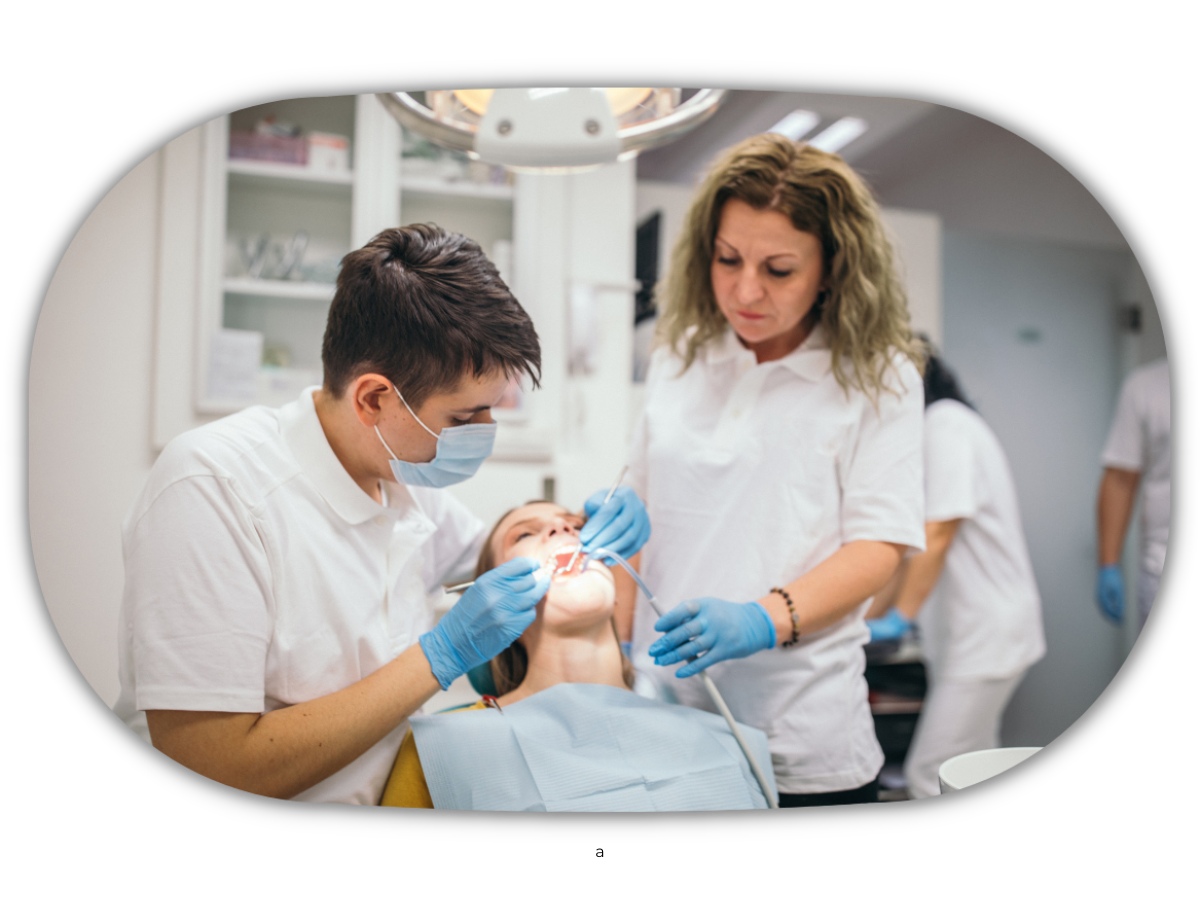 dentist removing dental cavity to a patient