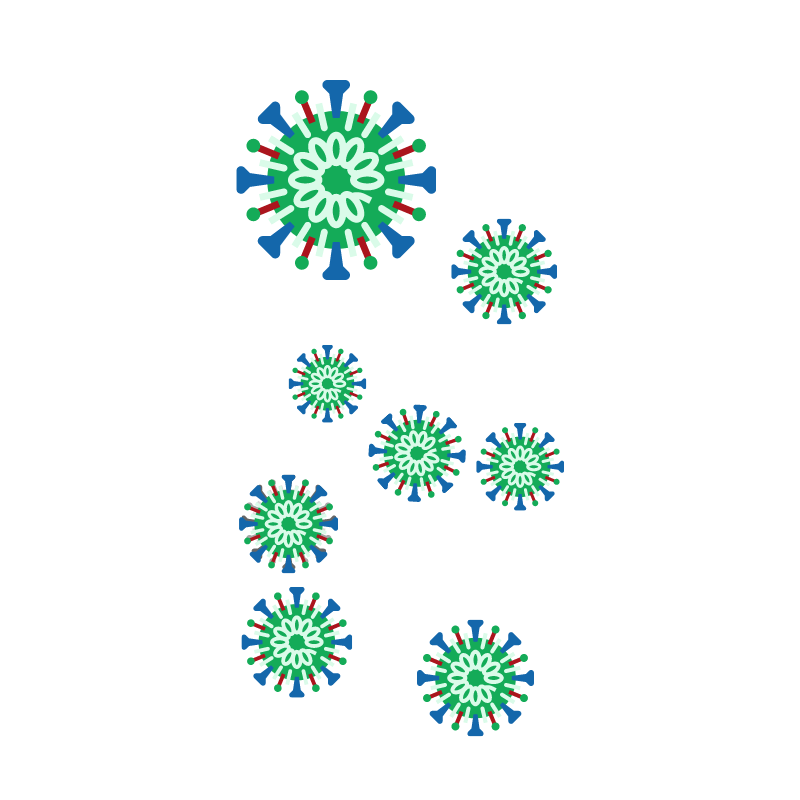 Graphic of the coronavirus contamination