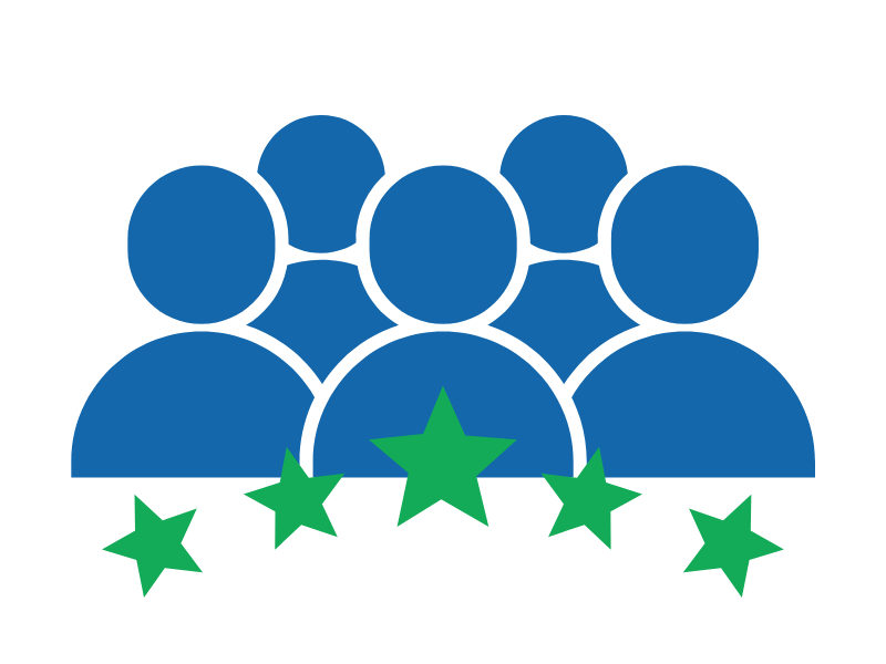review and referral blue icon