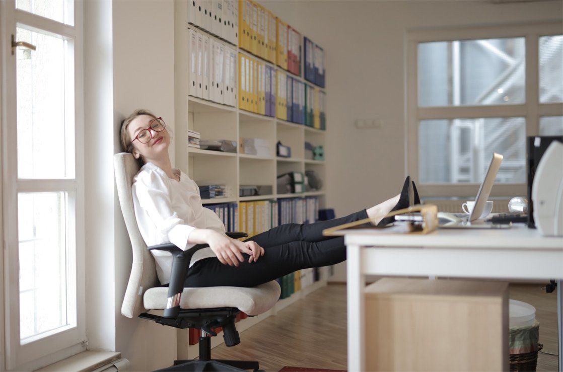 young professional relaxing in office