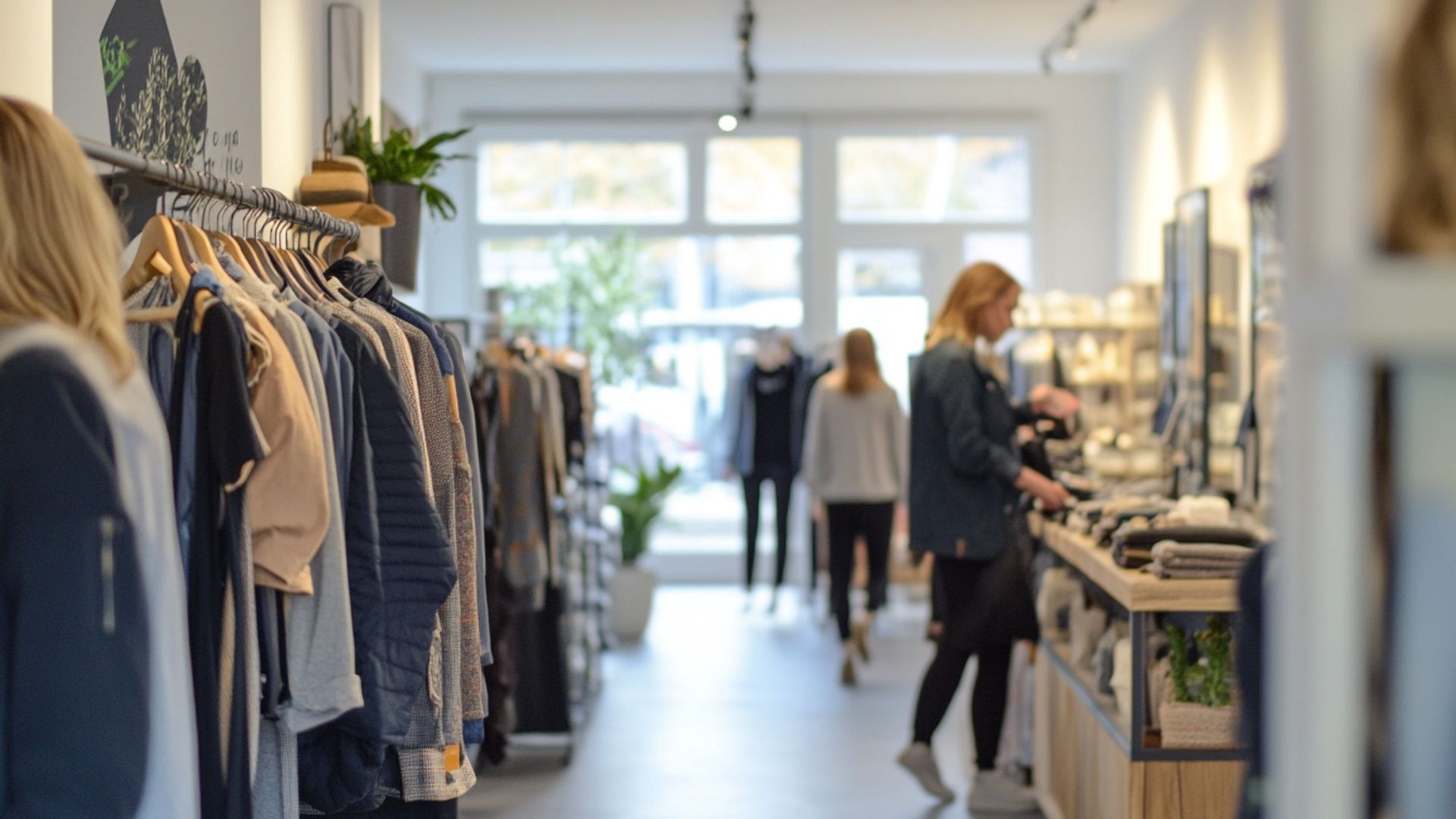 three women in a store shopping for items