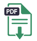 A green pdf file with an arrow pointing down.