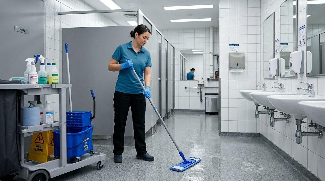 Commercial restroom cleaning and sanitation services in Apple Valley, MN
