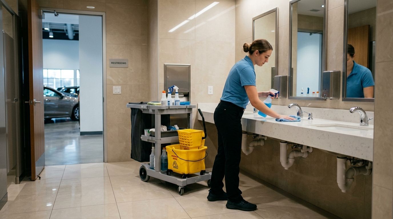 Commercial restroom cleaning and sanitizing services in Apple Valley, MN