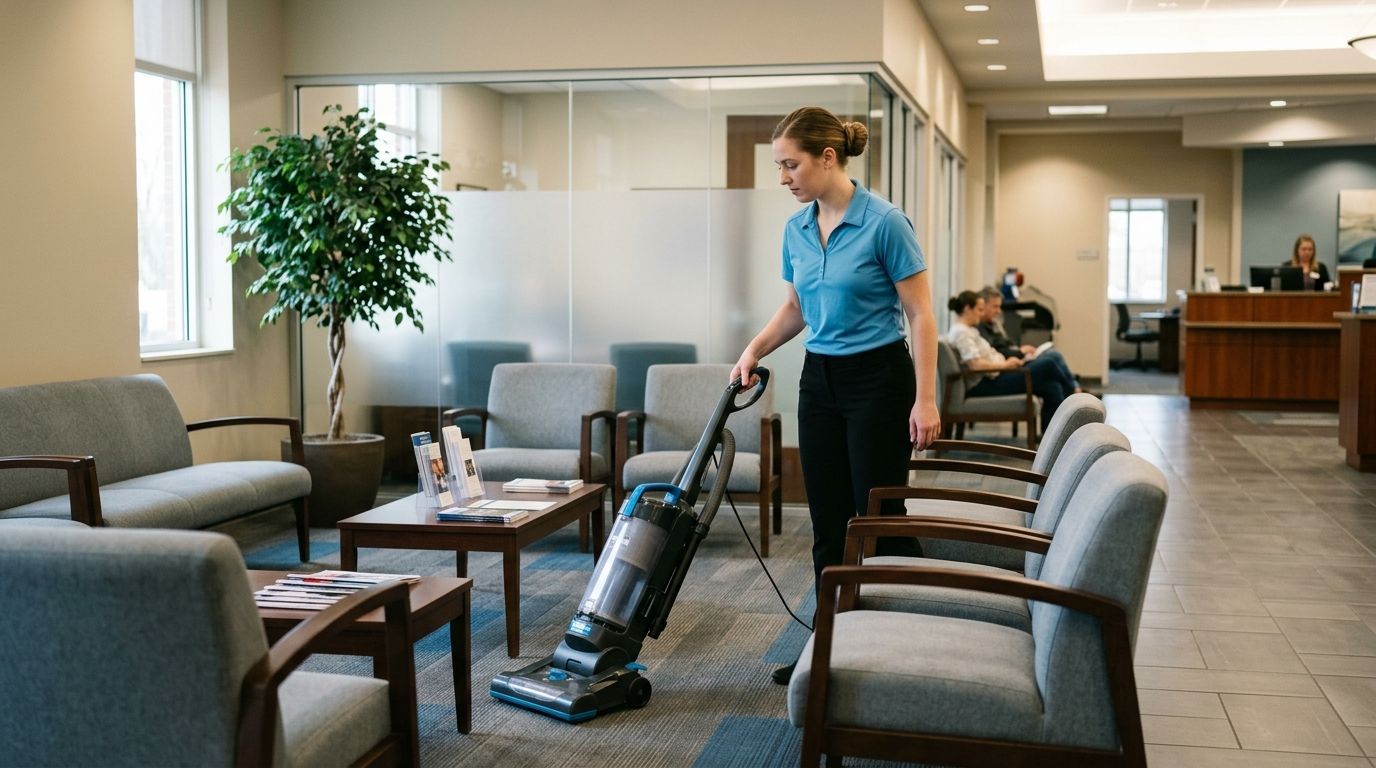 Financial institution lobby cleaning and vacuuming services in Apple Valley, MN