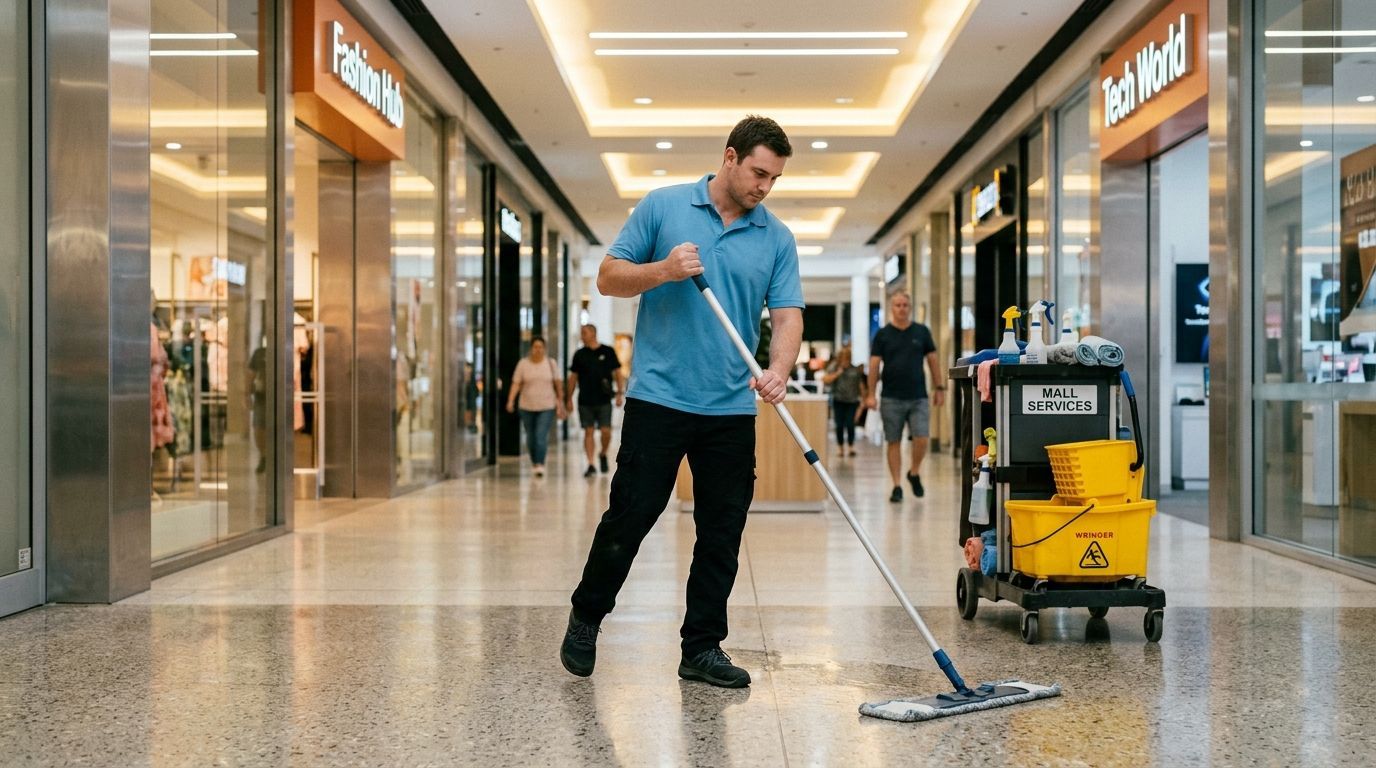 Shopping mall corridor floor cleaning and maintenance services in Apple Valley, MN