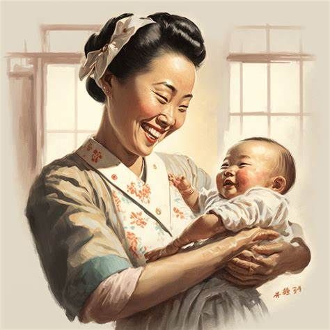 A woman is holding a baby in her arms and smiling.