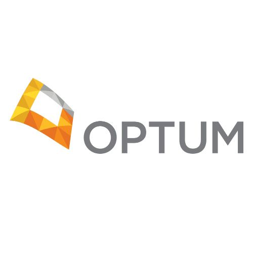 A logo for a company called optum with a diamond in the middle.