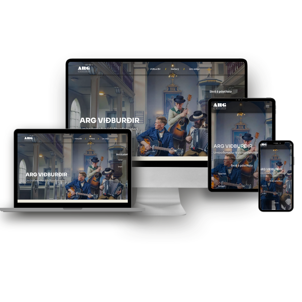 Vefhönnun, vefþróun, nýr vefur responsive. Síma, spjaldtölvu, fartölu