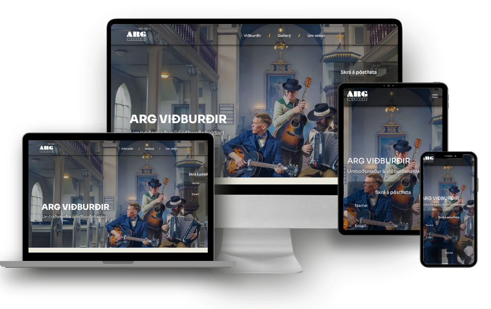 Vefhönnun, vefþróun, nýr vefur responsive. Síma, spjaldtölvu, fartölu